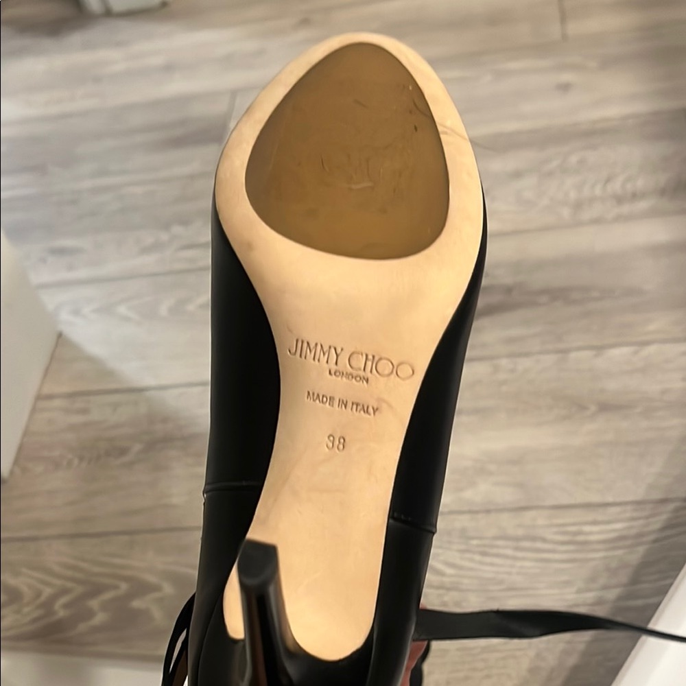 Jimmy Choo Black Leather Heels